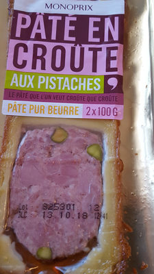 Pâté en croûte aux pistaches, pâte pur beurre