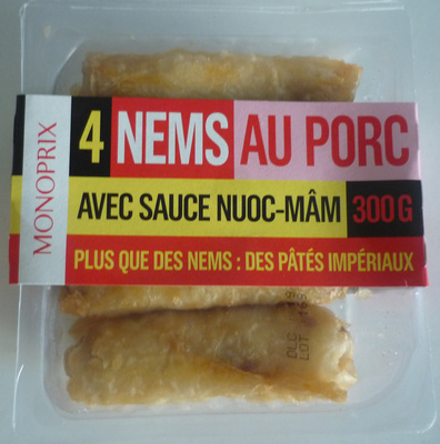 4 Nems au Porc avec Sauce Nuoc-Mâm front packaging