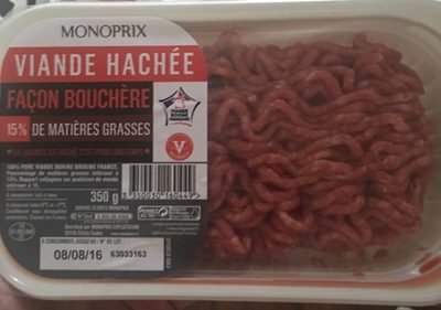 Viande hachée pur boeuf, 15% de mat. Gr.