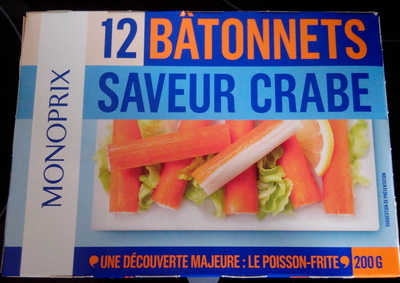 12 bâtonnets de Surimi saveur crabe