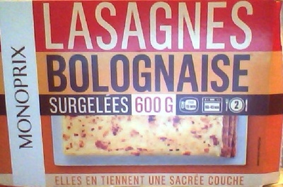Lasagnes Bolognaise, Surgelées