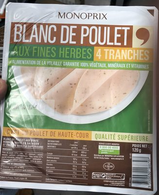 Blanc de poulet aux fines herbes front packaging