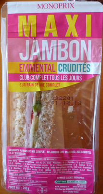 Maxi Jambon Emmental Crudités