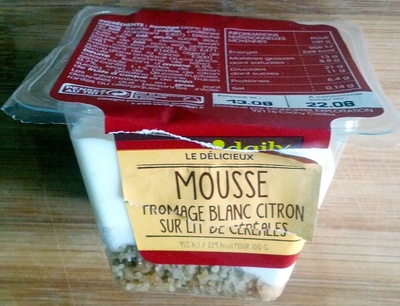 Mousse Fromage blanc Citron sur lit de Céréales