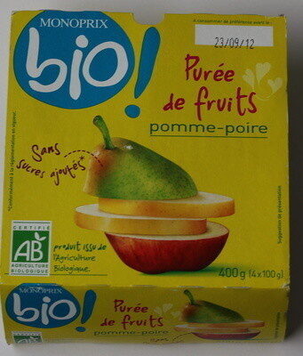 Purée de fruits Pomme Poire