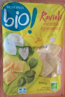 Raviolis ricotta épinards aux œufs Bio
