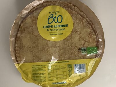 4 crêpes au froment, au sucre de canne front packaging