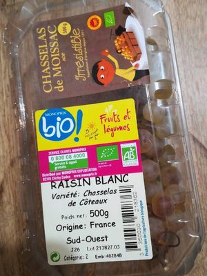 Raisin Blanc (chasselas de moissac) BIO
