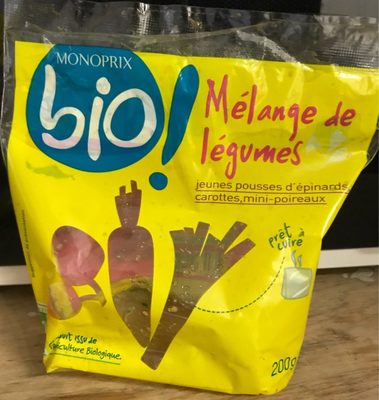 Melange de legumes front packaging