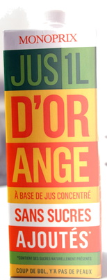 Jus d'orange Monoprix front packaging