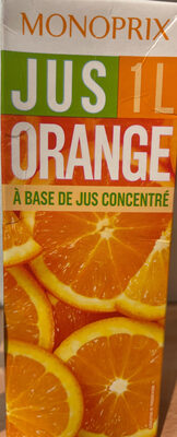 Jus d'orange Monoprix ingredients label