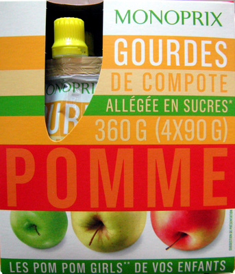 Gourdes de compote de pomme Monoprix front packaging