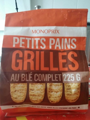 Petits Pains grillés au blé complet