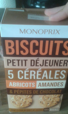 Biscuits Petit Déjeuner 5 Céréales Abricots, Amandes & Pépites de Chocolat