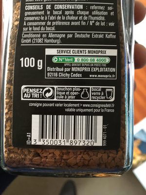 Café soluble, qualité filtre, décaféiné