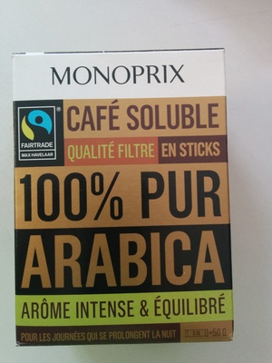 Café 100% arabica soluble en stick