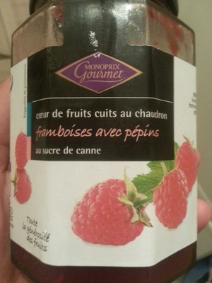 Coeur de fruits cuits au chaudron Framboises avec pépins au sucre de canne