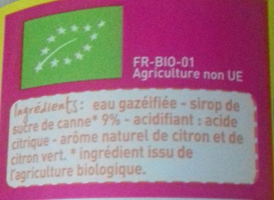 Limonade ingredients label