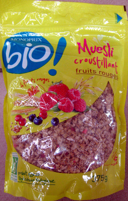 Muesli croustillant fruits rouges Bio Monoprix