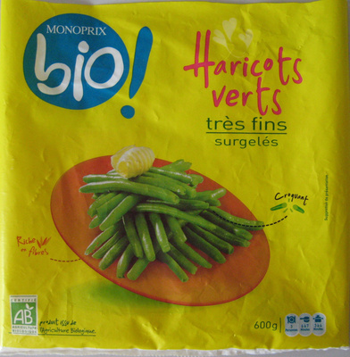 Haricots verts très fins surgelés Bio