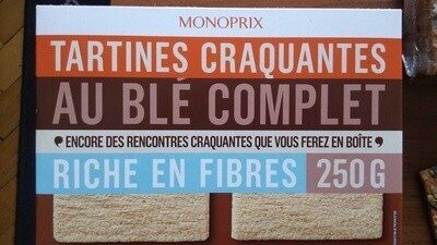 Tartines craquantes au blé complet front packaging