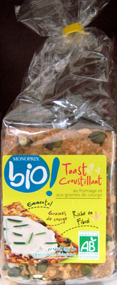 Toast croustillant au fromage et graines de courge