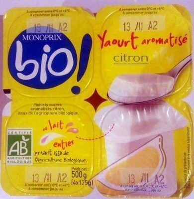 Yaourt aromatisé citron
