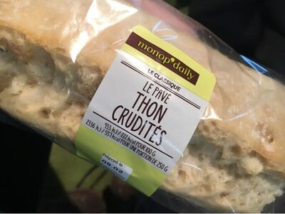 Le Pavé Thon Crudités front packaging