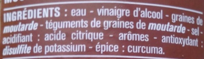 Moutarde à l'ancienne ingredients label