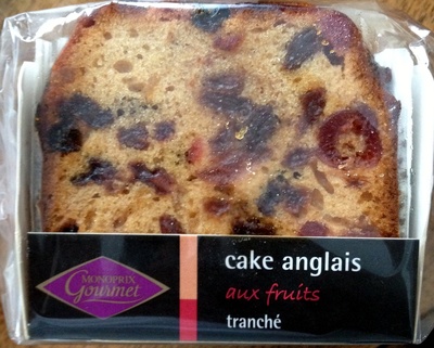Cake anglais aux fruits tranché