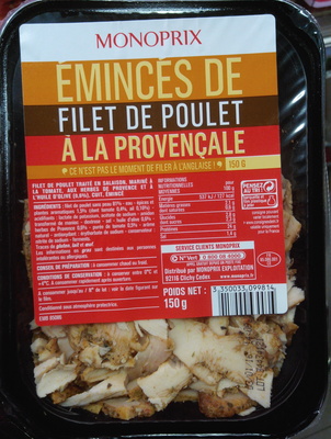 Emincés de filet de poulet à la provençale