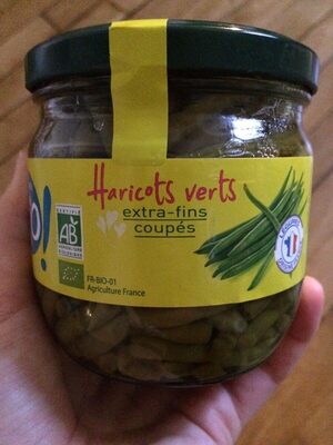 Haricots verts, extra-fins en conserve front packaging