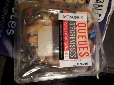 Queues d'écrevisses cuites & décortiquées front packaging