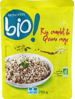 Riz complet & quinoa rouge bio front packaging