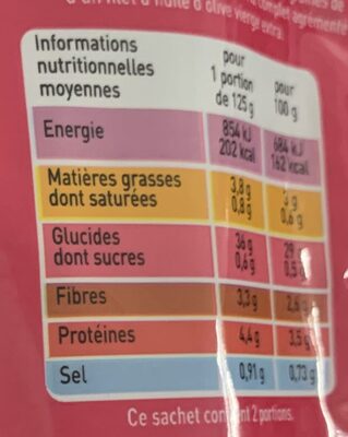 Riz complet & quinoa rouge bio nutrition facts table