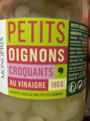 Petits oignons croquants au vinaigre front packaging
