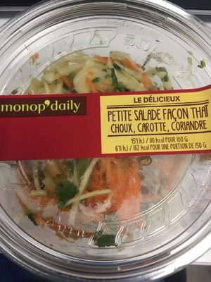 Salade chou carotte coriandre assaisonnée sauce aigre douce front packaging