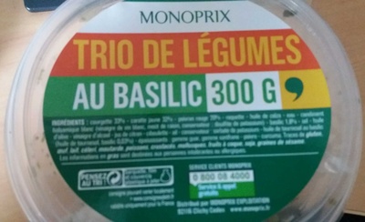 Trio de légumes au basilic