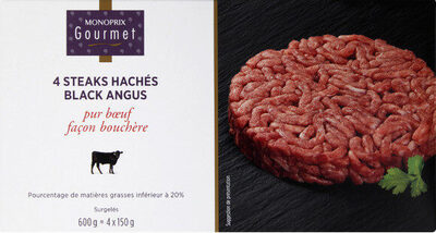 Steaks hachés Black Angus pur boeuf façon bouchère