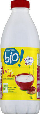 Lait entier stérilisé UHT bio