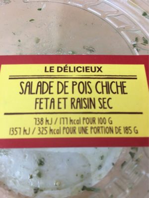 Salade de Pois Chiche, Feta et Raisins Secs