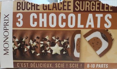 Buche glacée surgelée 3 chocolats