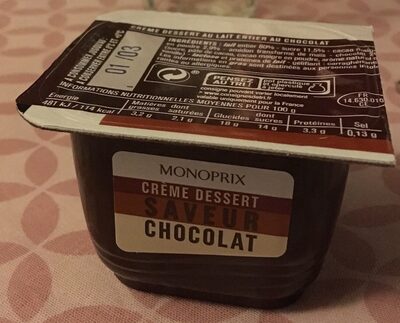 Crème dessert saveur chocolat