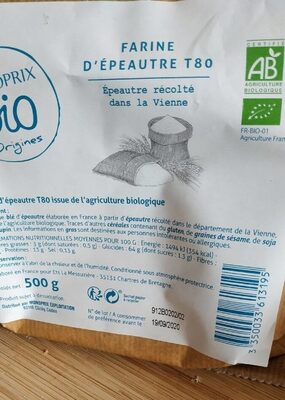Farine d'épeautre T80