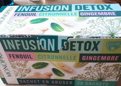 Infusion detox fenouil citronnelle gingembre front packaging