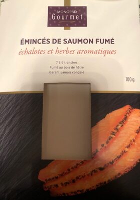 Eminces de saumon front packaging