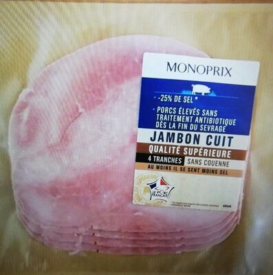 Jambon cuit qualité supérieure sans couenne