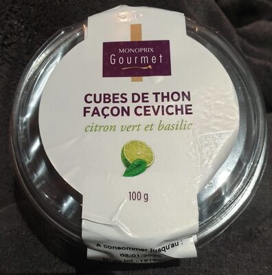 Cubes de thon façon ceviche front packaging