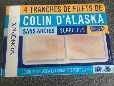 4 tranches de filet de colin d'alaska