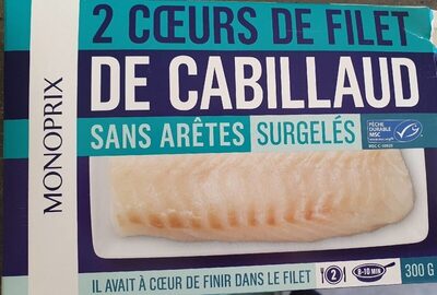 2 COEURS DE FILET DE CABILLAUD Sans arêtes